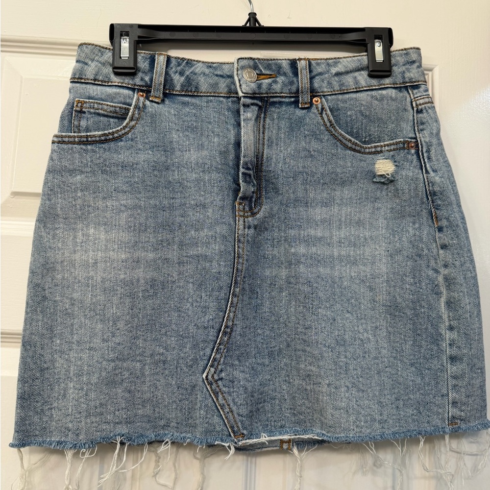 wild fable Light Blue Distressed Denim Mini Skirt